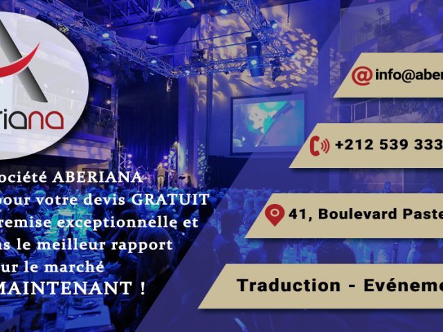 Aberiana Traduction Événementiel - Tanger - +212 5393-33777