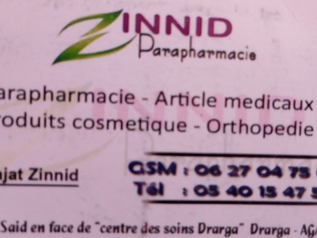 Zinnid Parapharmacie - Drarga - +212 627-047562