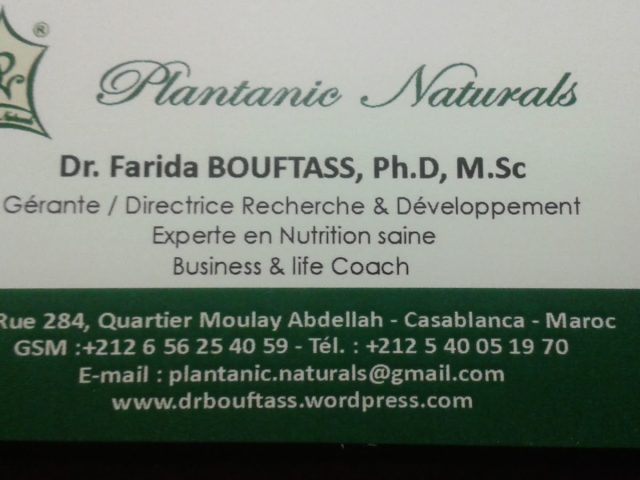 Dr. Farida Bouftass- Plantanic Naturals