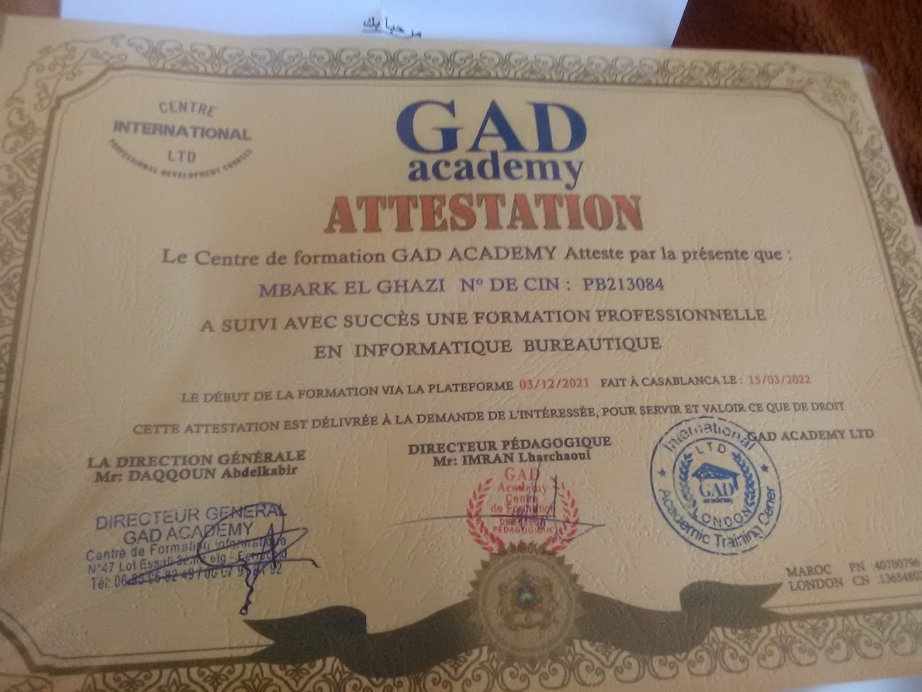 GAD ACADEMY - Berrchid